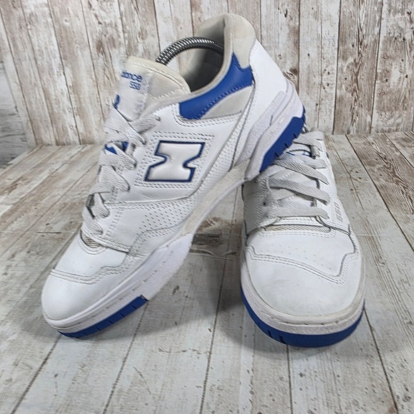 New Balance 550 Men's White Blue Low Top Basketball Sneakers Size 8.5 - Picture 5 of 8